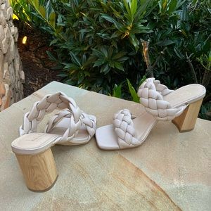 Nicole Miller Double Braided Bands Heeled Sandals